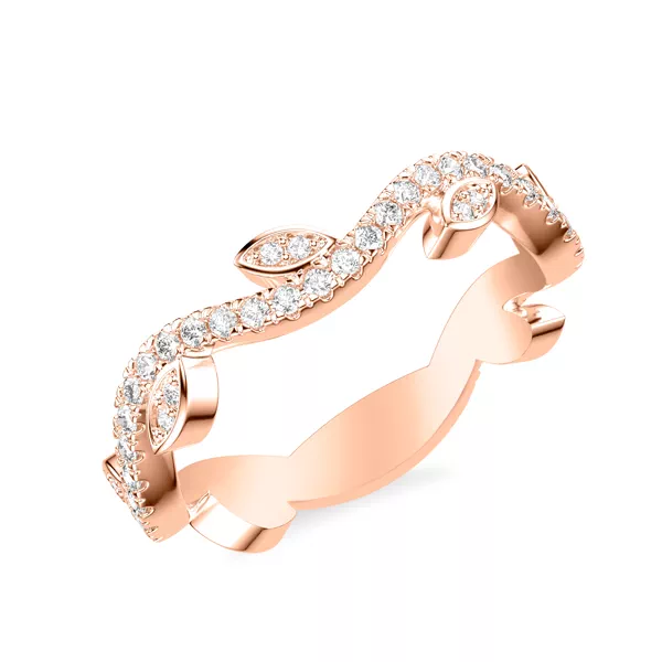 Wavy Floral Vine Diamond  Band