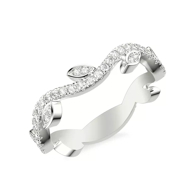 Wavy Floral Vine Diamond  Band
