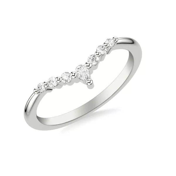 Chevron Pear Crown Diamond Band