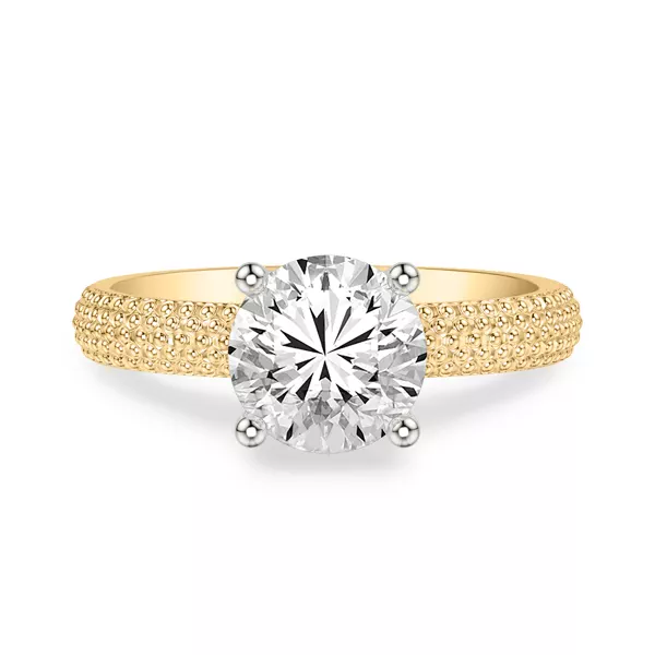 Beaded Solitaire Engagement Ring