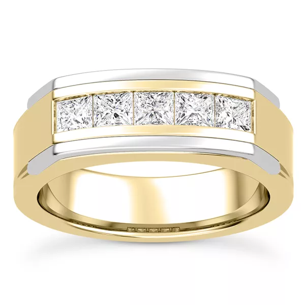 Five-Stone Lab Princess-Cut Channel-Set Band (5mm)