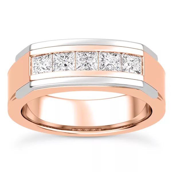 Five-Stone Princess-Cut Channel-Set Band (5mm)