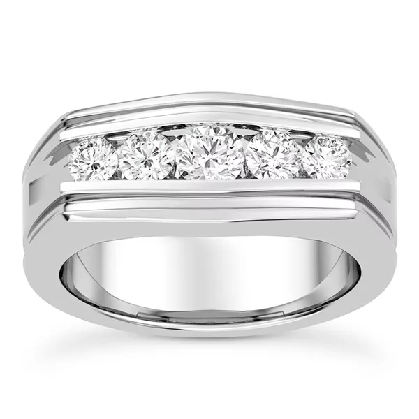 Graduating Round Channel-Set Diamond Band (6.7mm)