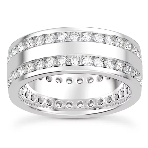 Double Row Diamond Eternity Band (7mm)