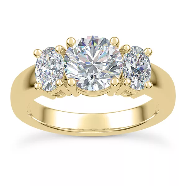 Roxie Oval Side Stone Three-Stone Engagement Ring