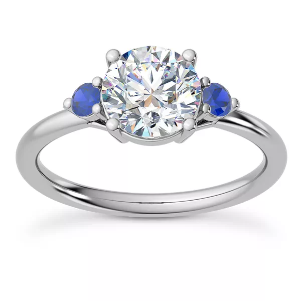 Mavrica Sapphire Three-Stone Engagement Ring