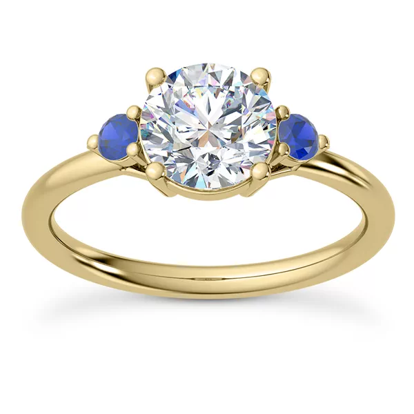 Mavrica Sapphire Three-Stone Engagement Ring