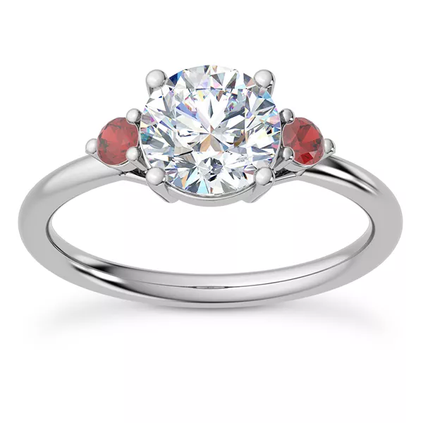 Mavrica Ruby Three-Stone Engagement Ring