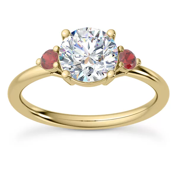 Mavrica Ruby Three-Stone Engagement Ring