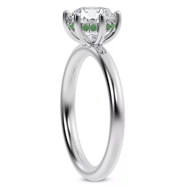 Colore Emerald Hidden Halo Engagement Ring