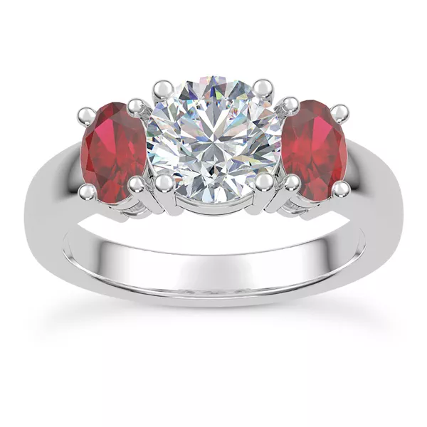 Setting Mavrica Oval Ruby Three-Stone