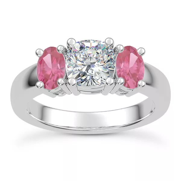 Setting Mavrica Oval Pink Sapphire Three-Stone