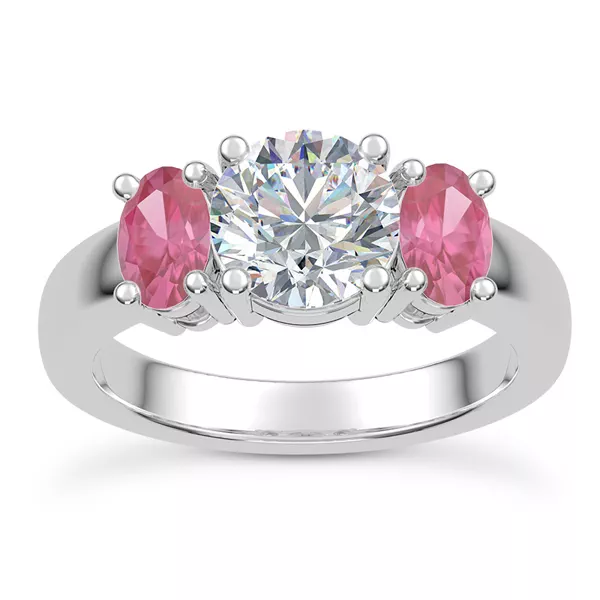 Setting Mavrica Oval Pink Sapphire Three-Stone