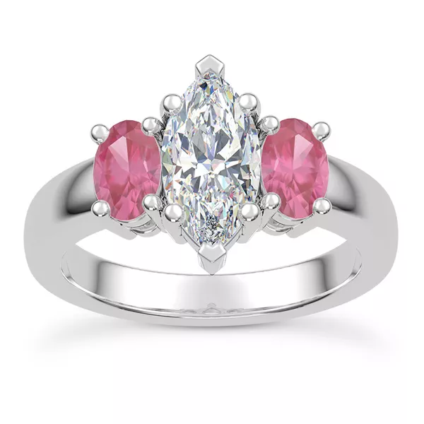 Setting Mavrica Oval Pink Sapphire Three-Stone