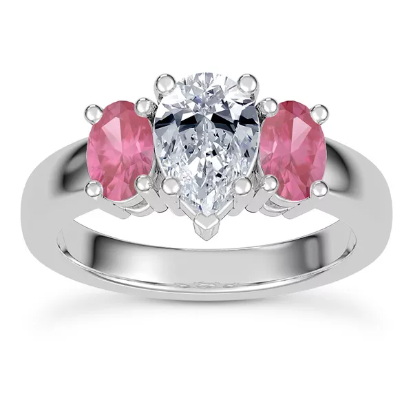 Setting Mavrica Oval Pink Sapphire Three-Stone