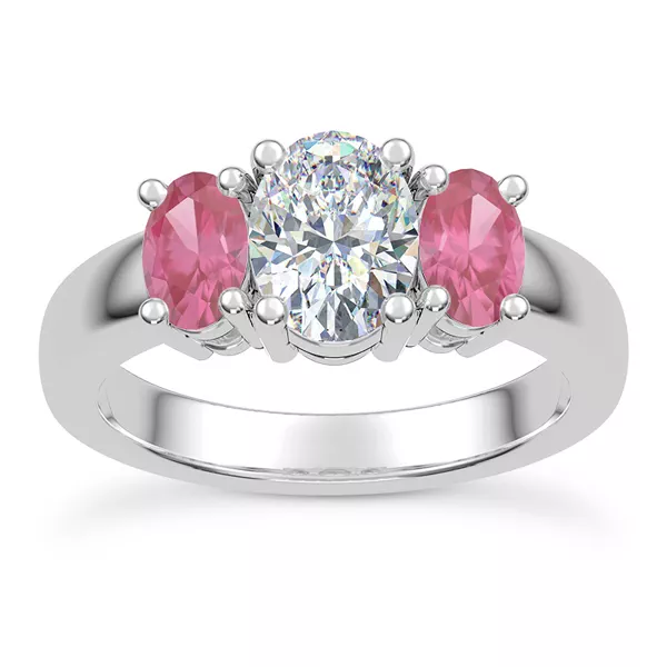 Setting Mavrica Oval Pink Sapphire Three-Stone