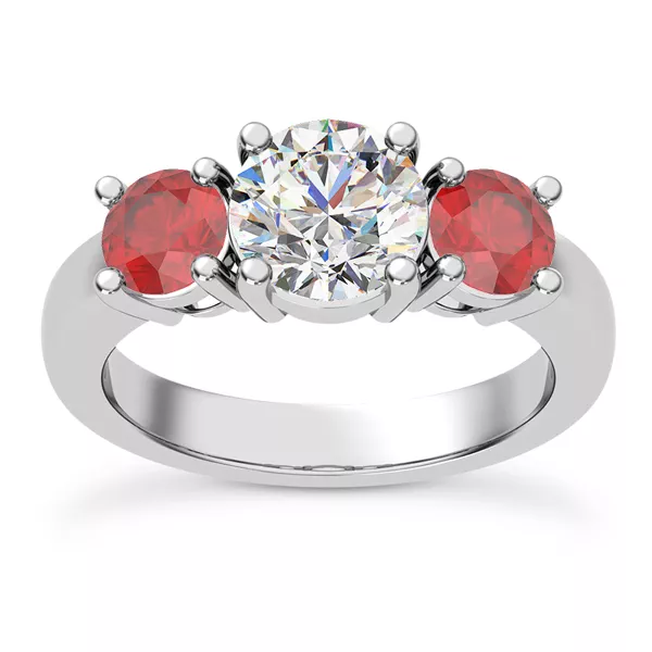 Setting Mavrica Round Ruby Three-Stone