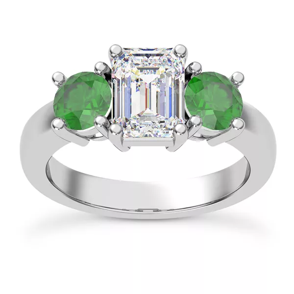 Setting Mavrica Round Emerald Three-Stone