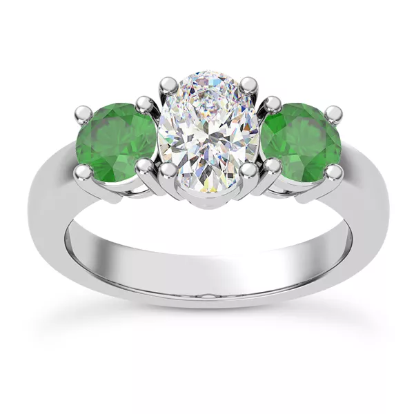 Setting Mavrica Round Emerald Three-Stone