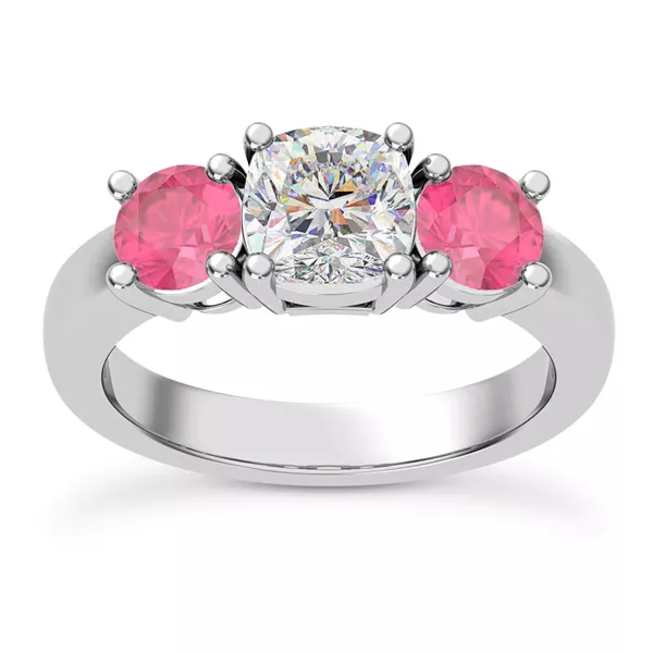 Setting Mavrica Round Pink Sapphire Three-Stone