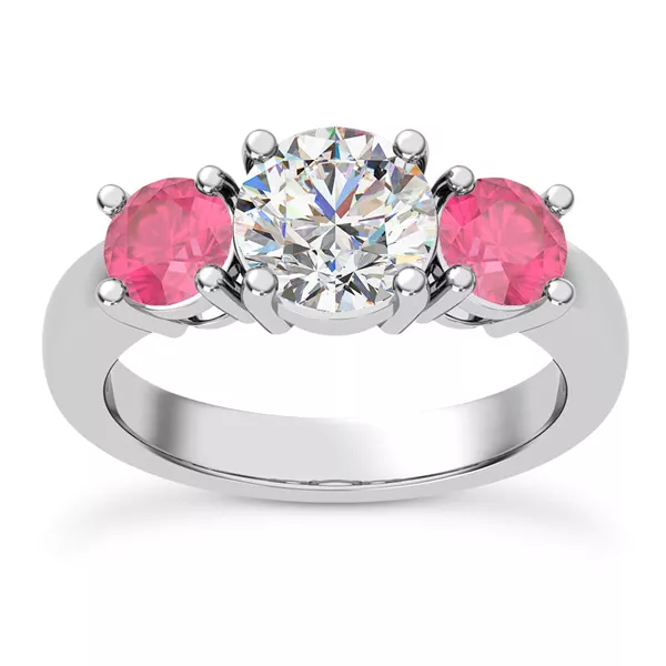 Setting Mavrica Round Pink Sapphire Three-Stone