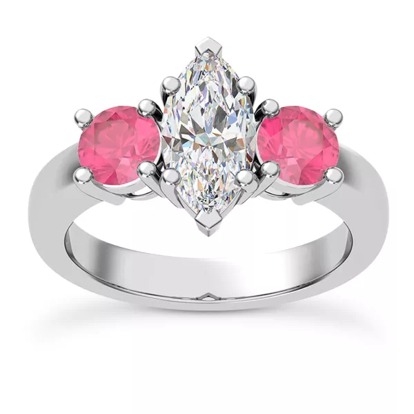 Setting Mavrica Round Pink Sapphire Three-Stone