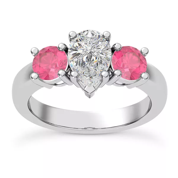 Setting Mavrica Round Pink Sapphire Three-Stone