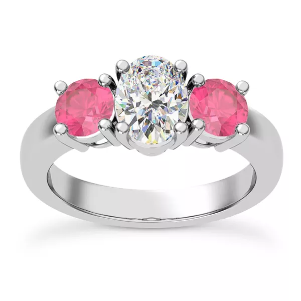 Setting Mavrica Round Pink Sapphire Three-Stone