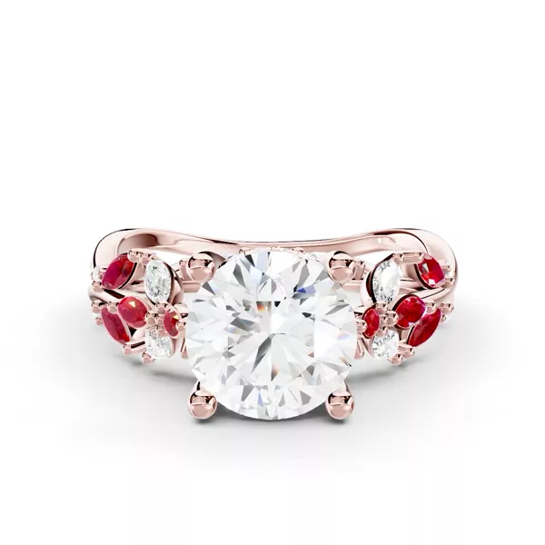 Butterfly And Bee Vine Twist Lab Ruby Ring