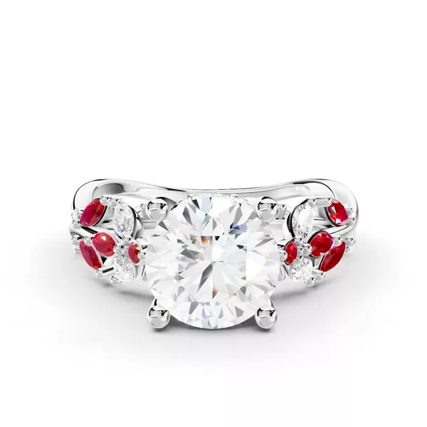 Butterfly And Bee Vine Twist Lab Ruby Ring