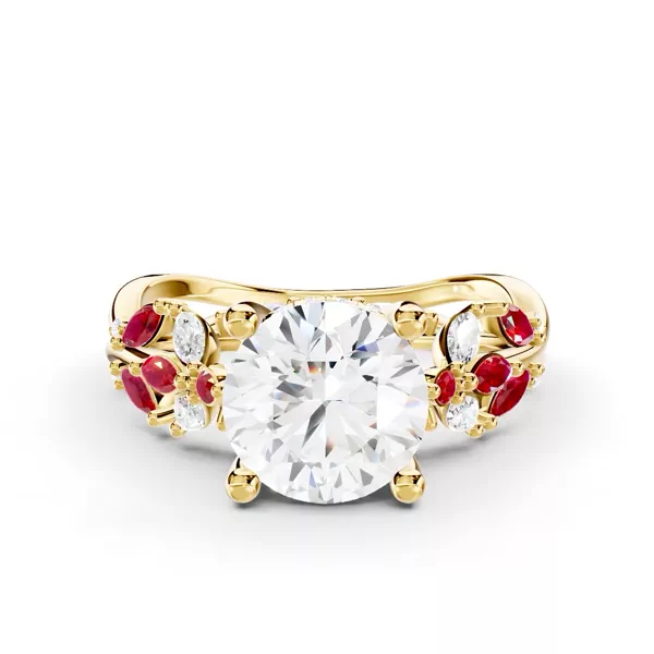 Butterfly And Bee Vine Twist Lab Ruby Ring
