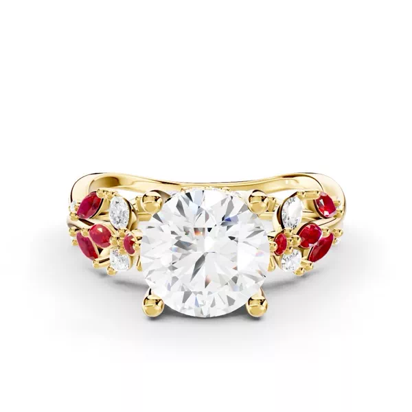 Butterfly And Bee Vine Twist Lab Ruby Ring