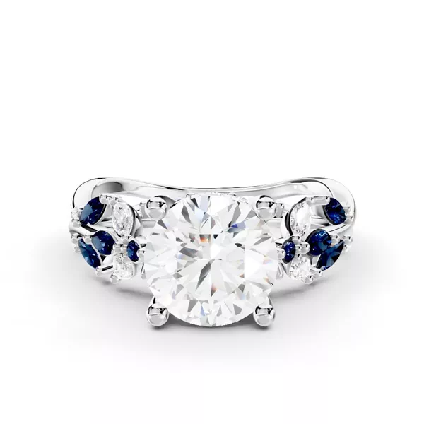Butterfly And Bee Vine Twist Lab Sapphire Ring
