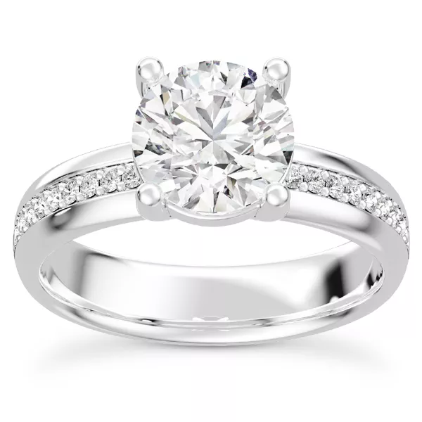 Monaco Wide Pavé Solitaire (4MM)