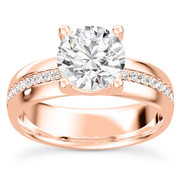 Monaco Wide Pavé Solitaire (5MM)