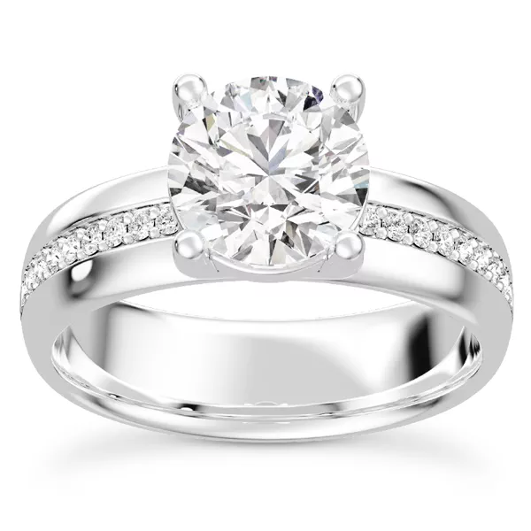 Monaco Wide Pavé Solitaire (5MM)