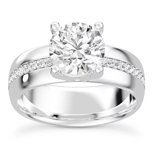 Monaco Wide Pavé Solitaire (6MM)