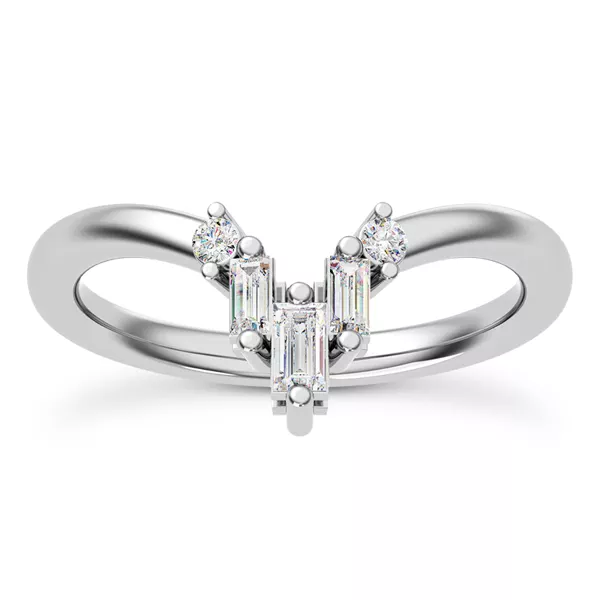 Tia Baguette And Round Chevron Band