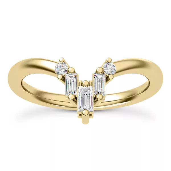 Tia Baguette And Round Chevron Band