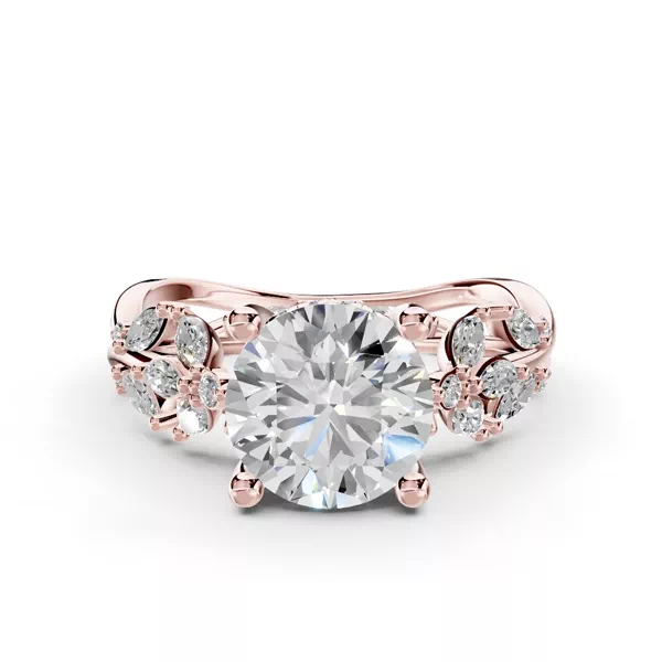 Butterfly And Bee Vine Twist Lab Engagement Ring