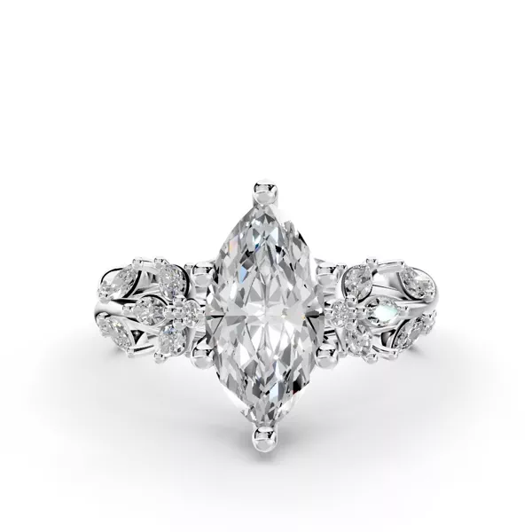 Butterfly And Bee Vine Twist Lab Engagement Ring