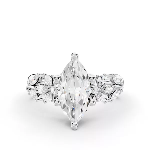Butterfly And Bee Vine Twist Lab Engagement Ring