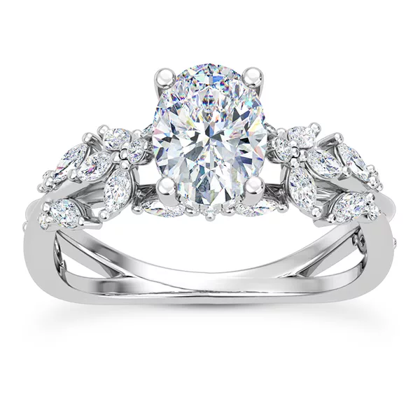 Butterfly And Bee Vine Twist Lab Engagement Ring
