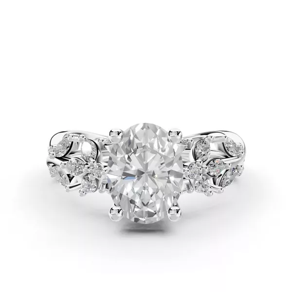 Butterfly And Bee Vine Twist Lab Engagement Ring