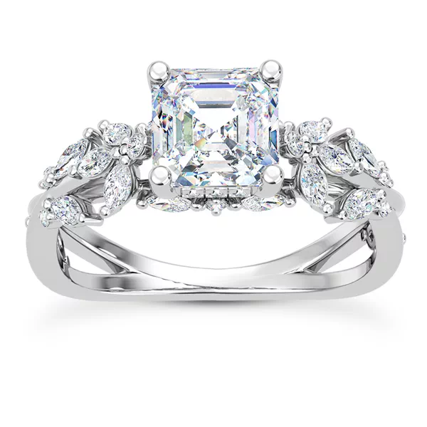 Butterfly And Bee Vine Twist Lab Engagement Ring