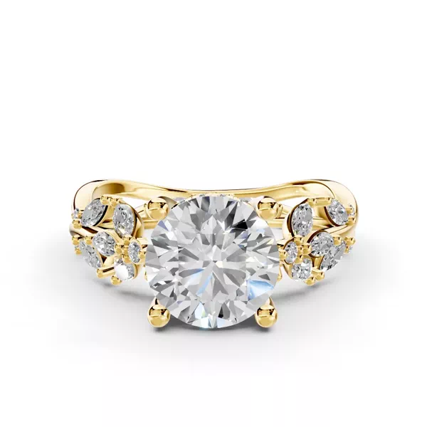 Butterfly And Bee Vine Twist Lab Engagement Ring
