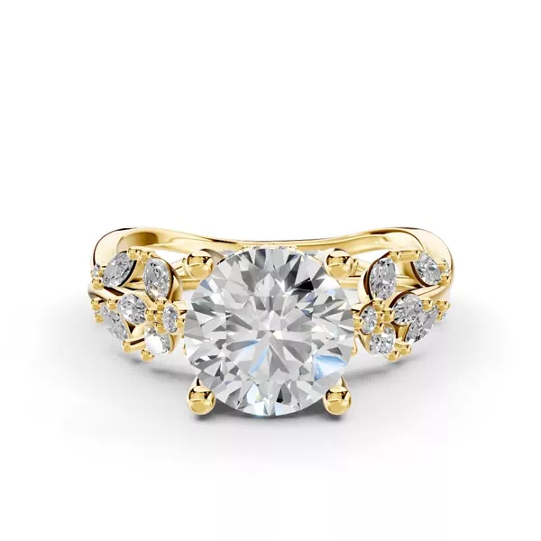 Butterfly And Bee Vine Twist Engagement Ring