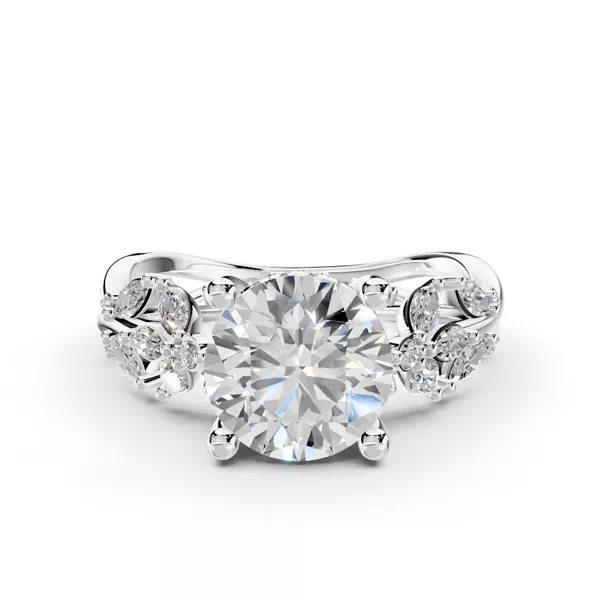 Butterfly And Bee Vine Twist Lab Engagement Ring