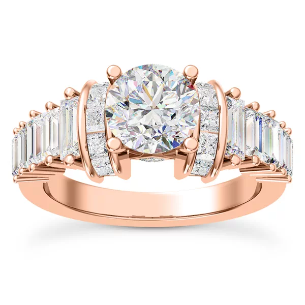 Lyric Arch-Set Princess-Cut & Baguette Engagement Ring