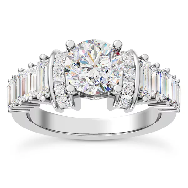 Lyric Arch-Set Princess-Cut & Baguette Engagement Ring
